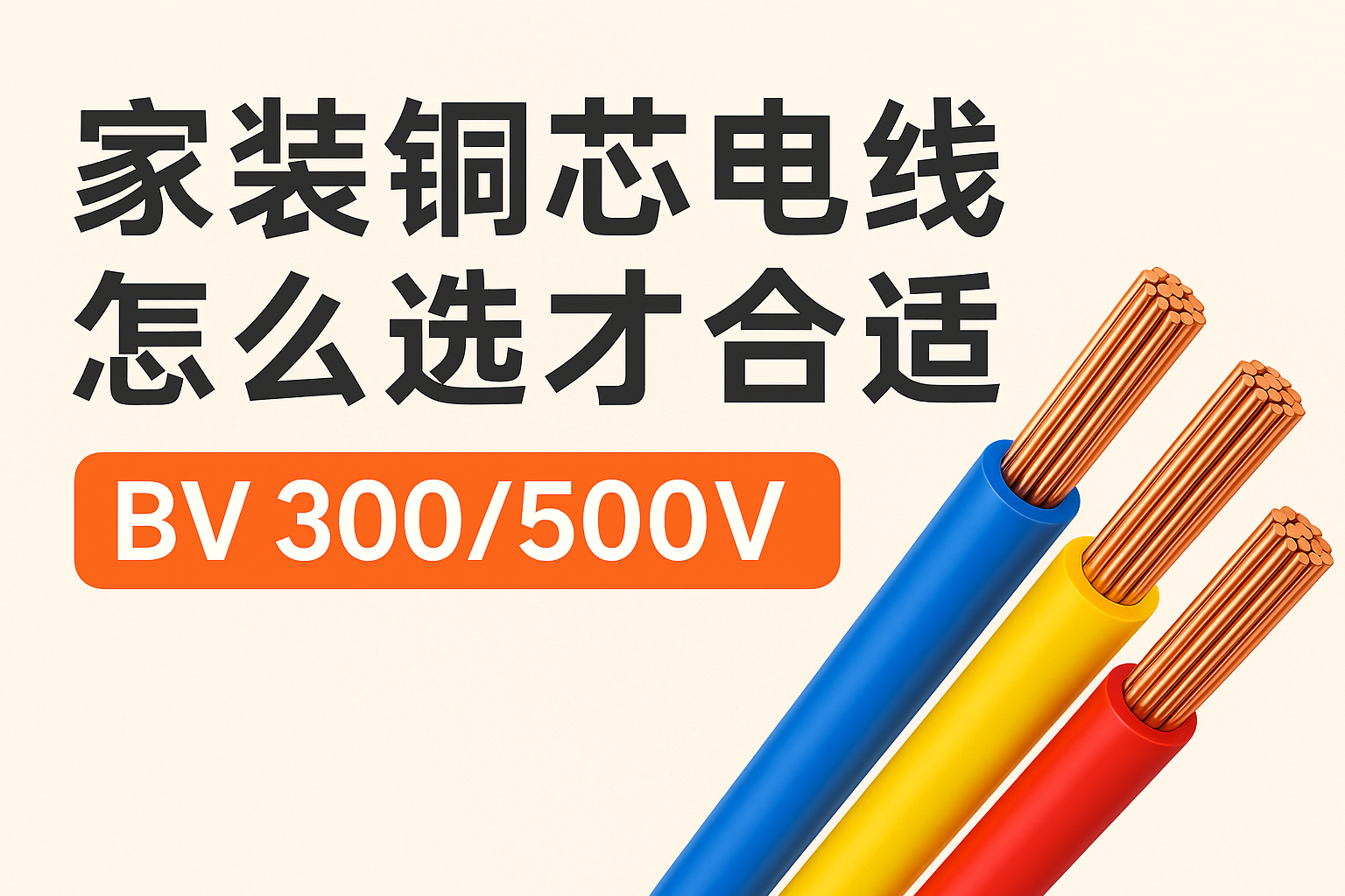 家裝銅芯電線怎么選才合適 BV 300/500V ？